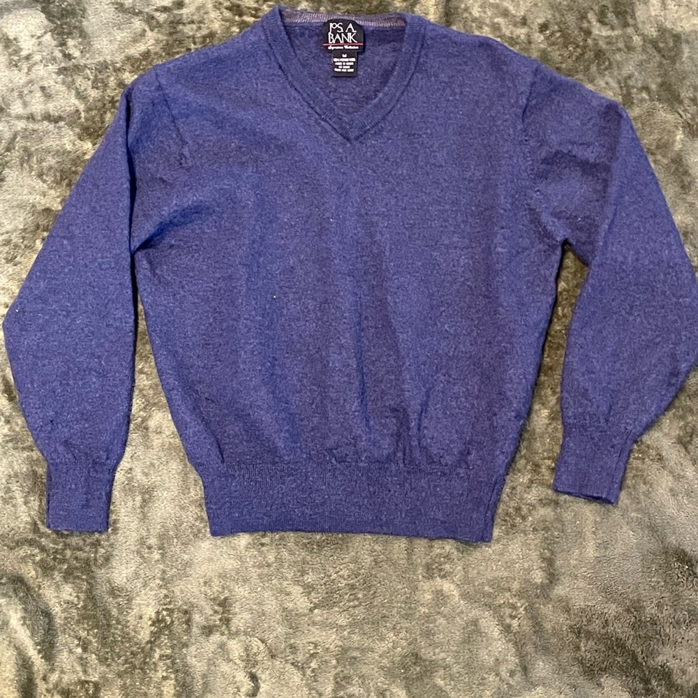 Joseph a banks boys 100% wool navy sweater size medium
